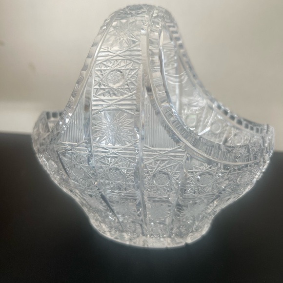 Vintage Bohemia Czech 500PK Hand Cut Crystal 9" Basket - Picture 10 of 10